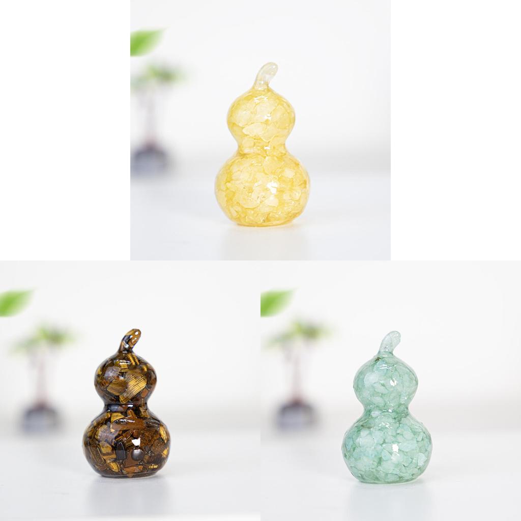 Resin Filled Natural Crystal Gourd Ornaments For Home Decor Gift Ideas