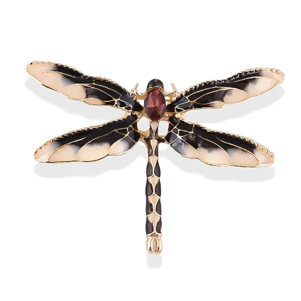 Enamel Dragonfly Brooches Women Men Delicate Insect Crystal Rhinestone Brooch Pin Jewelry Gifts Lapel Pin
