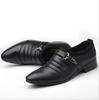 Summer Black Brown White Men Leather Shoes Mens Pointed Toe Dress Shoes High Quality Formal Slip On Hollow Out Sandals Man