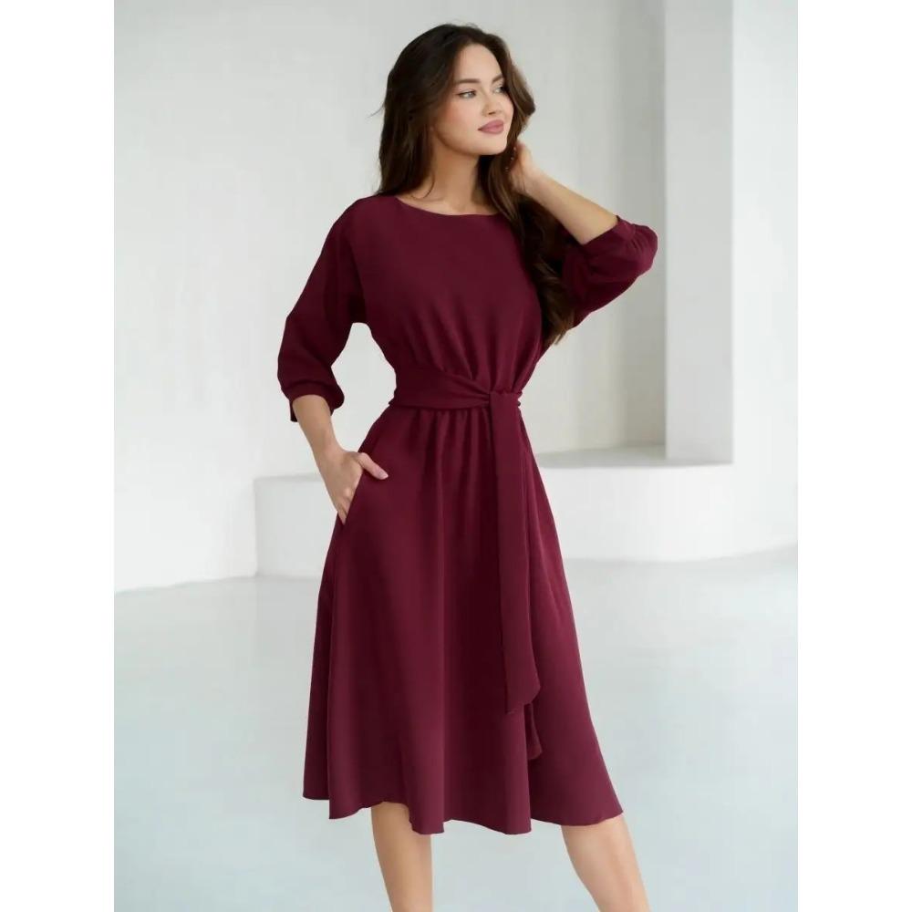 Women's Spring and Summer New Fashionable and Casual Seven Sleeve Waist Slimming Dress