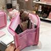 Large Capacity Pvc Cosmetic Bag Waterproof Space Saving Toothbrush Toiletry Pouch Stand Up Zipper Closure Portable Beauty Case