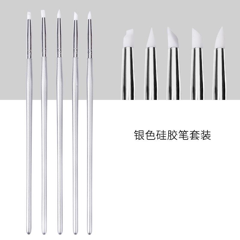 

Набор ручек для нейл-арта 5 шт. Ручка для гравировки Ручка с плавным переходом Кисть для нейл-арта Силиконовая ручка Инструмент для нейл-арта Ручка для рисования
