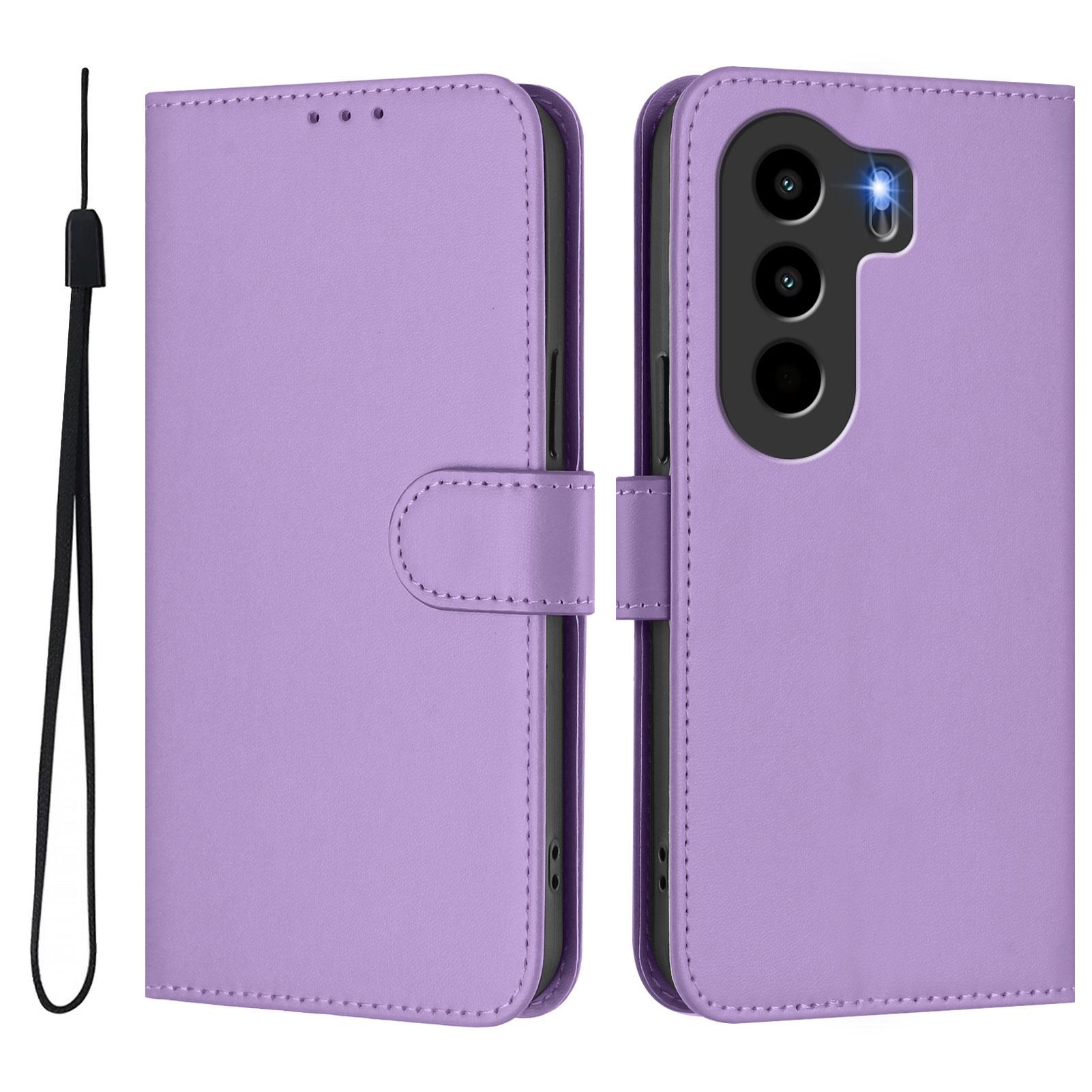 

Для itel Power 70 4G Чохол Однотонний Гаманець Шкіряний Чохол для Телефону з Ремінцем Lavender