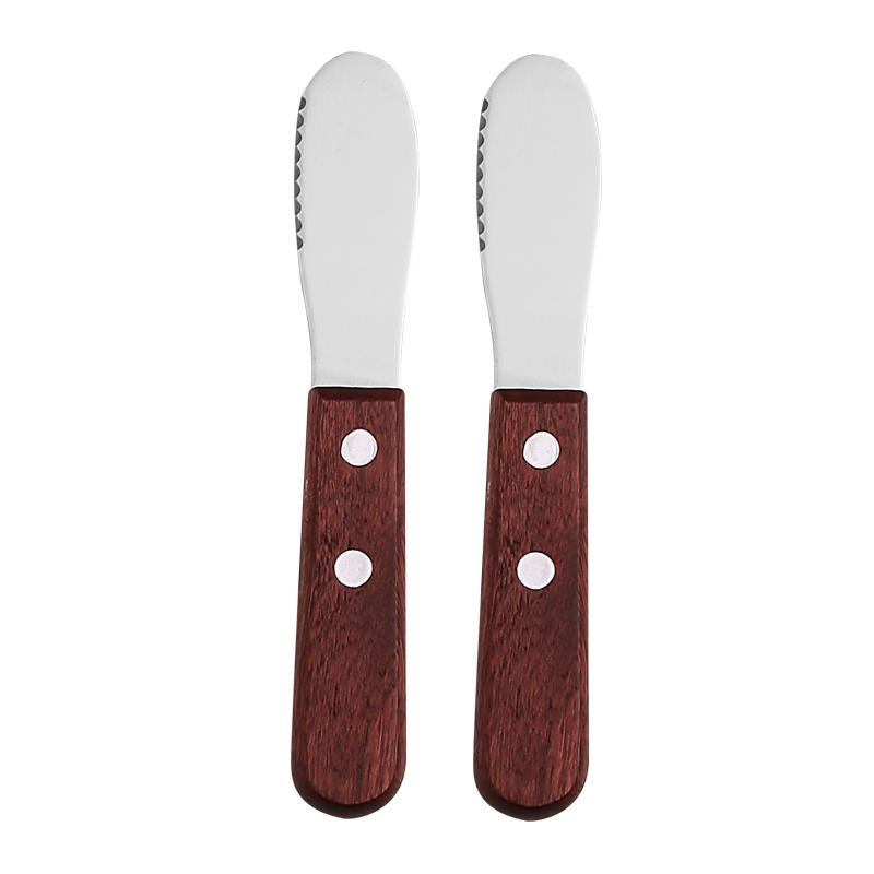 2 Stück Buttermesser Holzgriff Marmelade Butter Streicher Kleine Küchenmesser Käsemesser Niedlich Kinder Kindermesser Besteck Geschirr
