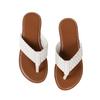 Große Größe Außenhandel Flachboden gewebte lässige Zehensandalen 2025 neu einfarbig Zehe weiß Schnellkauf Fischmaulschuhe