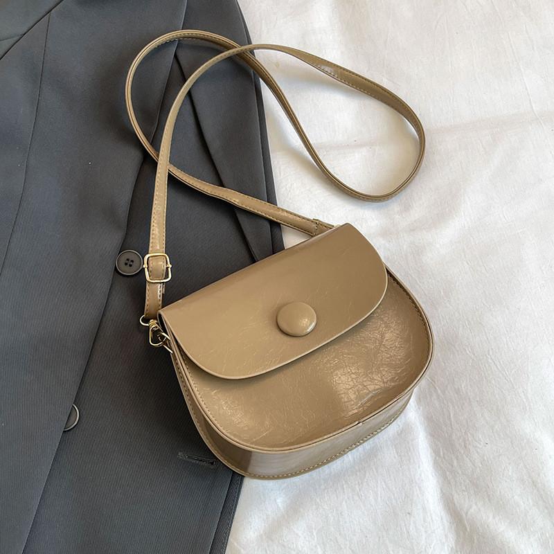 Chic And Trendy Small Pu Saddle Bag For Women In Black White Khaki Or Brown Perfect For Winter Fashion