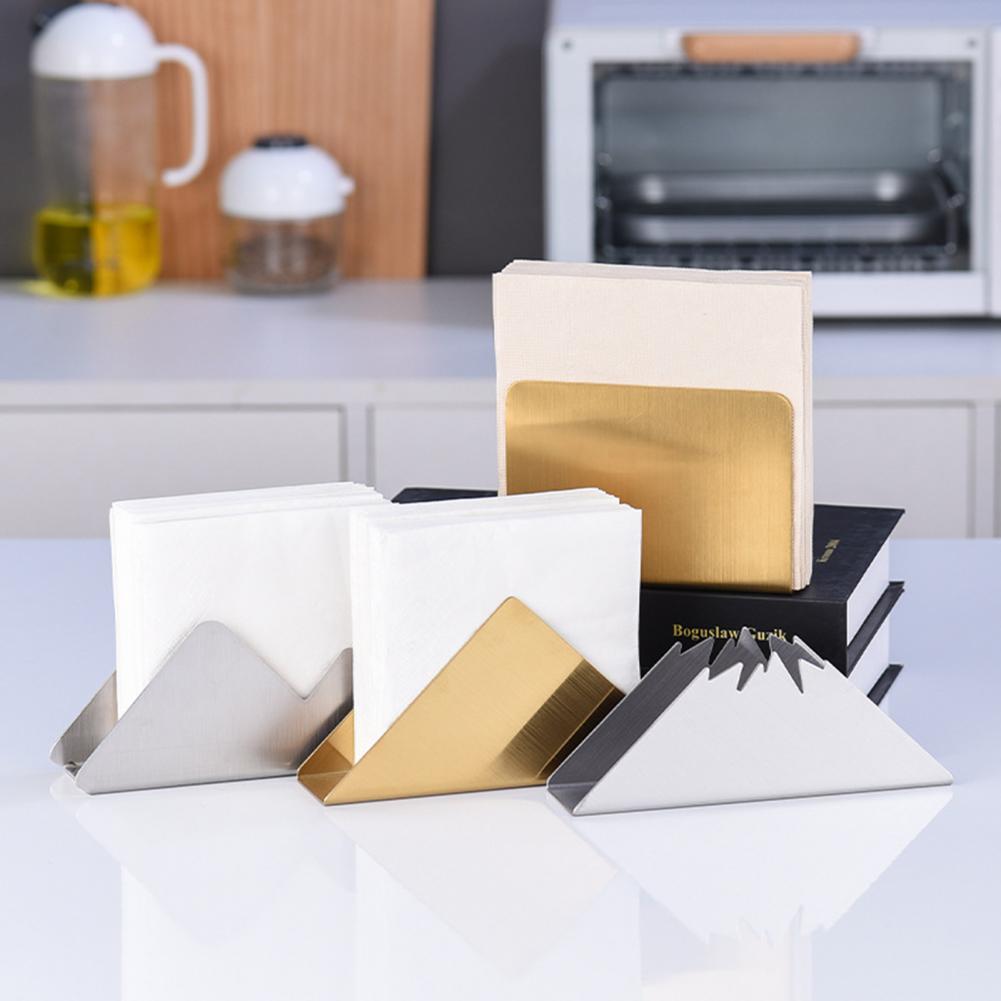 Napkin Holder Stainless Steel Dining Table Paper Napkin Storage Stand Western Restaurant Vertical Tissue Holder Home Supplies