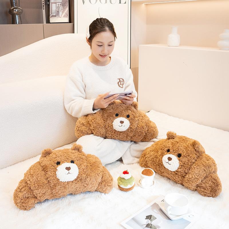 Cartoon Croissant Kissen Plüschtier Brotpuppe Heimsofa Kissen Kissen Mädchen Beruhigende Stoffpuppe