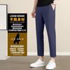High-elasticity thin ice silk pants men's spring and summer new nine-point small trousers men's slim-fitting casual pants men