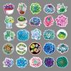 50PCS Custom Cartoon Succulent Stickers for Notebooks, Stationery, Refrigerators, and DIY Crafts