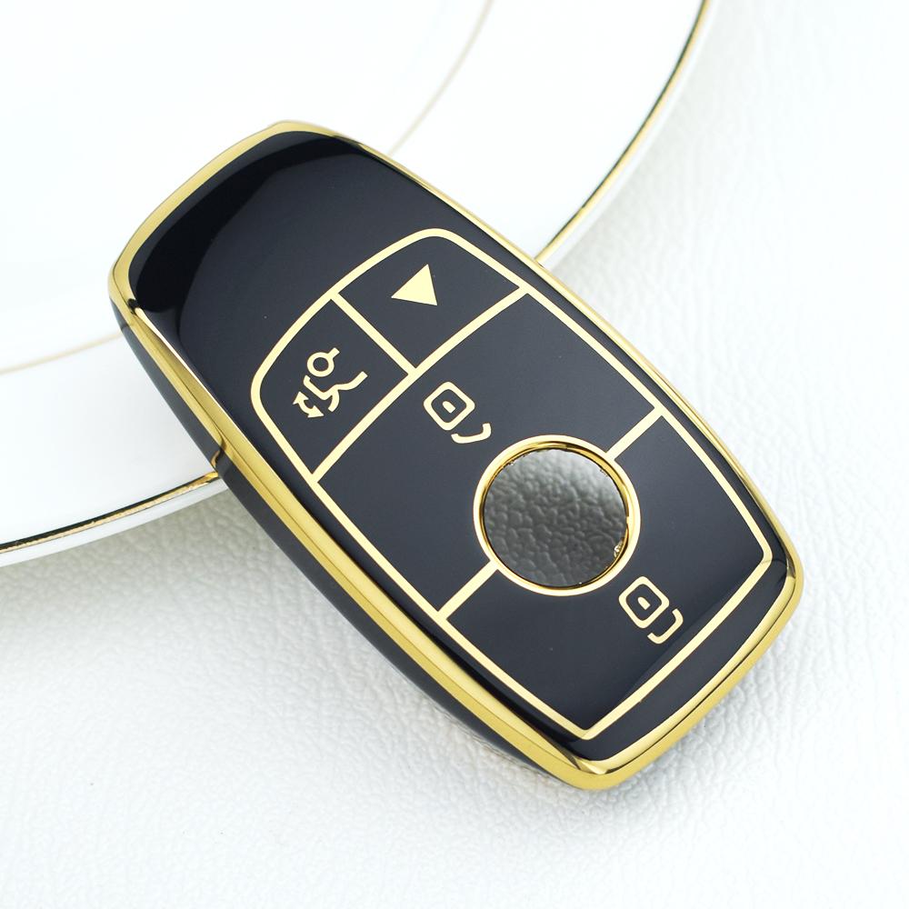 

4 Buttons TPU Car Key Case Cover For Mercedes Benz E Class GLC CLE CLA GLB GLS W177 W205 W213 W222 X167 AMG E200 E260 Key Ring чёрный