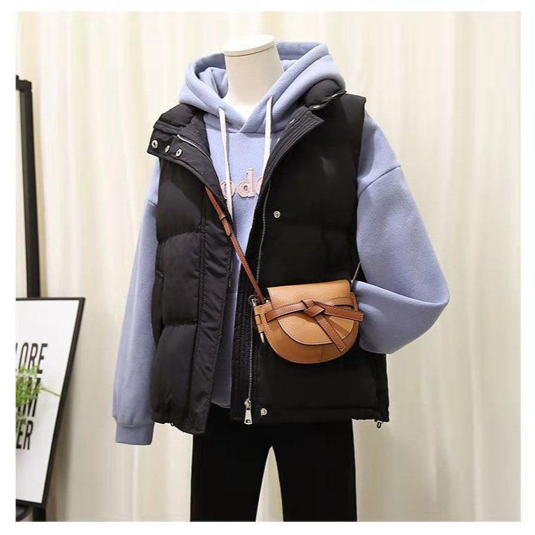 Vest women's autumn and winter fat mm large size down cotton vest new Korean version student vest short loose vest jacket