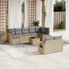 Vidaxl 10-Cz. Garden Furniture Set With Cushions, Beige, Poly Rattan
