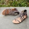 Summer wish large size flat sandals women's leopard print hollow women's sandals