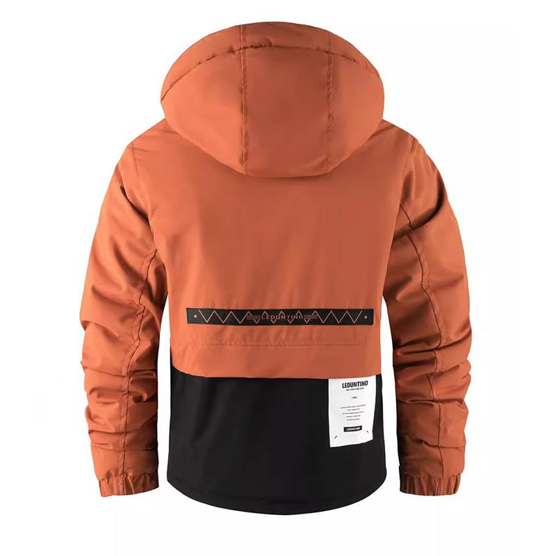 Invierno Hombres Montaña Esquí Parkas Moda Hombres Algodón Cálido Plumón Acolchado Moda Hombres Senderismo Térmico Cortavientos Chaqueta con Capucha