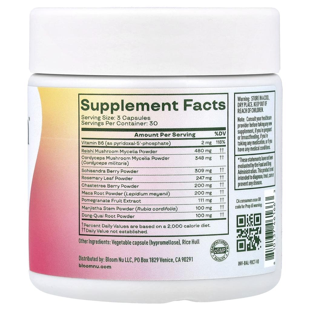 BLOOM Hormonelle Gesundheit, Gleichgewicht, 90 Kapseln