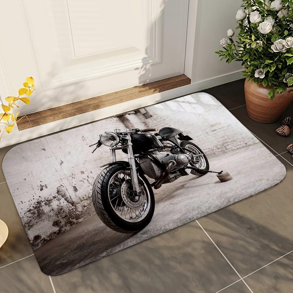 1ks Vintage Moto Koupelnové Absorpční Rohožky Protiskluzové Rohožky Domácí Dekorace Koberce Domácí Kuchyňské Podlahové Rohožky