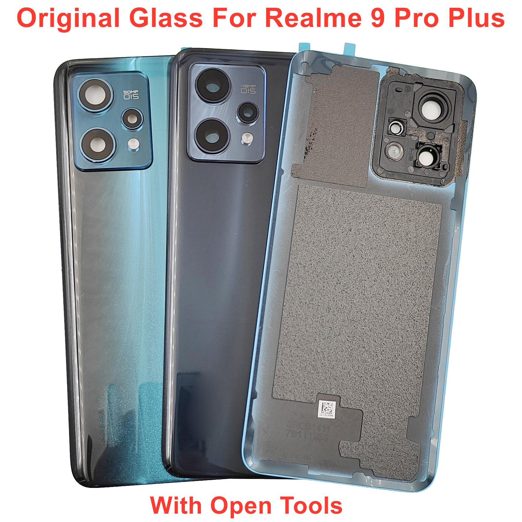 

Оригинальное стекло для Realme 9 Pro Plus Крышка батарейного отсека Крышка задней двери Realme 9 Pro + Задняя панель корпуса + объектив камеры