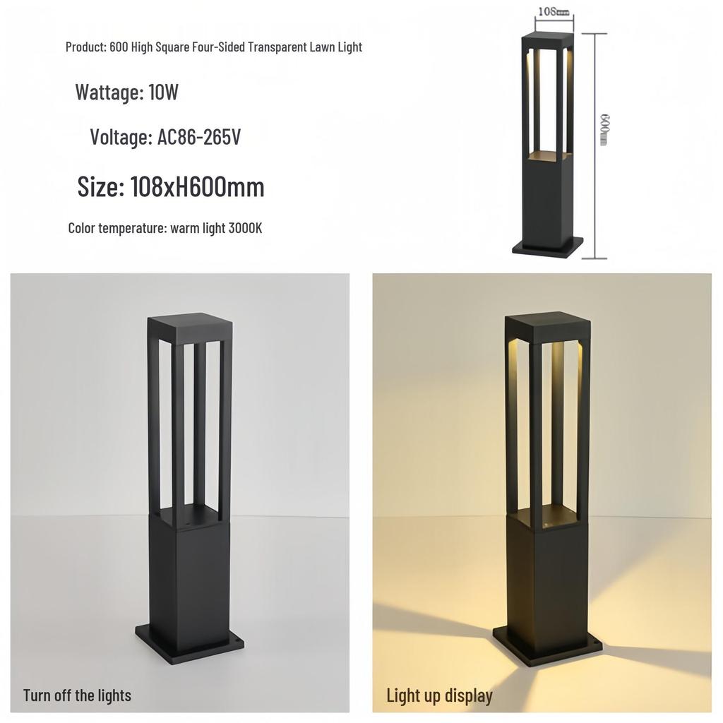 Solar-Powered LED Garden Lawn Lights - Waterproof, Modern, Outdoor Courtyard Lighting