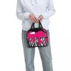 Hot Pink Zebra And Leopard Animal Print Stripes Insulated Lunch Bag for Women Office Thermal Food Box Tote Lunch Boxes Container