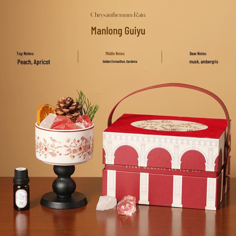 Crystal Stone Flameless Aromatherapy Diffuser: Elegant Ornament & Gift for Girls Birthday and Engagement Party Favors.