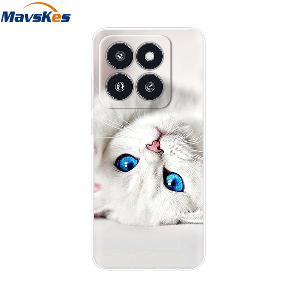 Phone Case For Xiaomi 14 Pro Case Soft Clear Painted Silicone Bumper Capa For Xiaomi 14 13T Mi 13T Pro Protect Transparent Cover