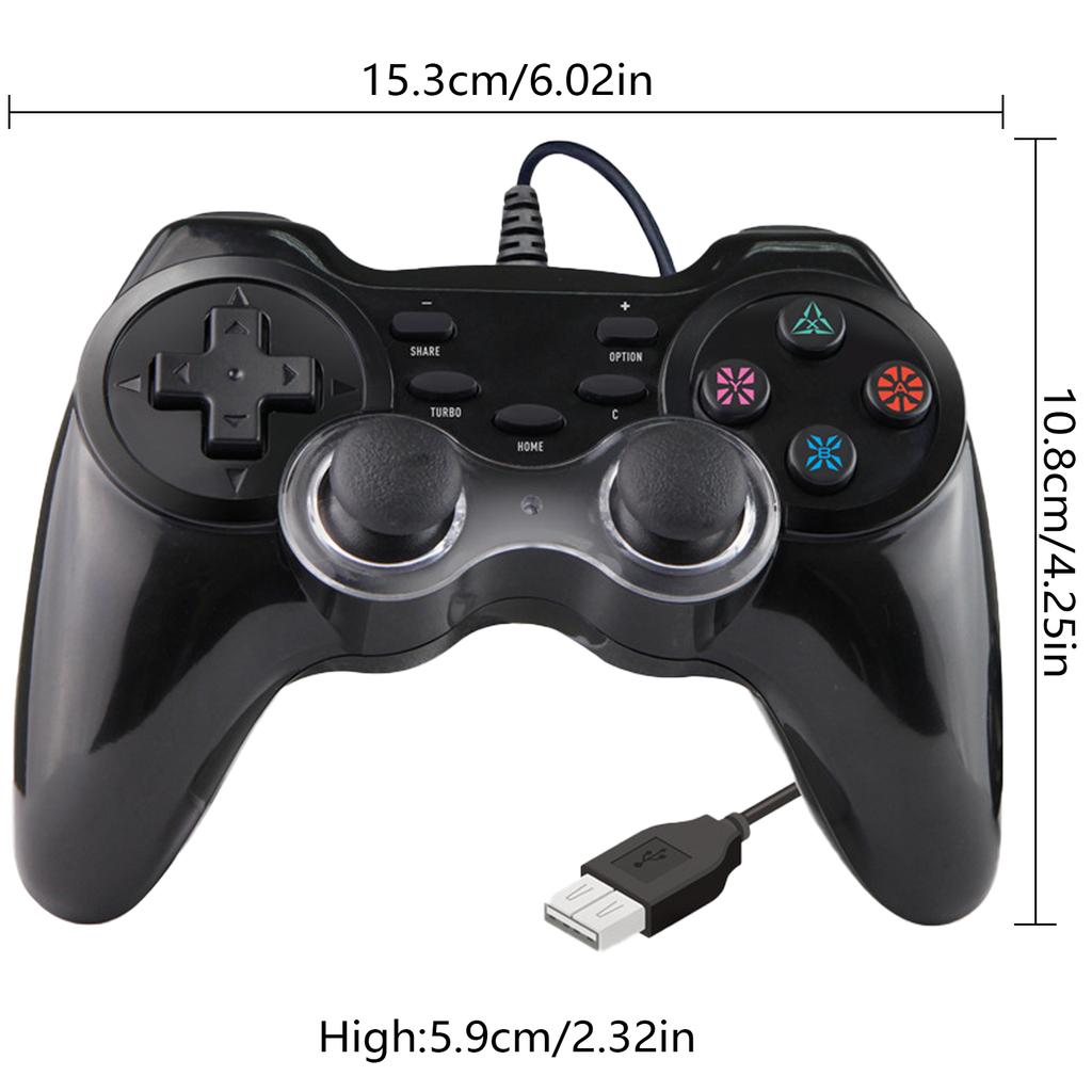 Kabelgebundener USB-Gamecontroller, Gamepad für mehrere Plattformen mit breiter Kompatibilität und erweiterten Funktionen für den PC