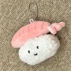 Kawaii Lovely Plush Sushi Toy Keychain For Women Girls Cartoon  Doll Key Ring Pendant Bag Decoration Accessories Gifts