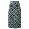 Sancai Women's Plaid Slit Midi Skirt