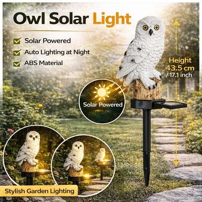Solar Owl LED Garden Light, Waterproof Outdoor Landscape Lamp, Cute Animal Design Courtyard Decor Stake Light for Pathway Patio Yard Lighting
