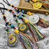 Retro Creative Style Alloy Car Tassel Hanging Ornament Ethnic Style Tourist Spot Gift Keychain Jewelry Accessory
