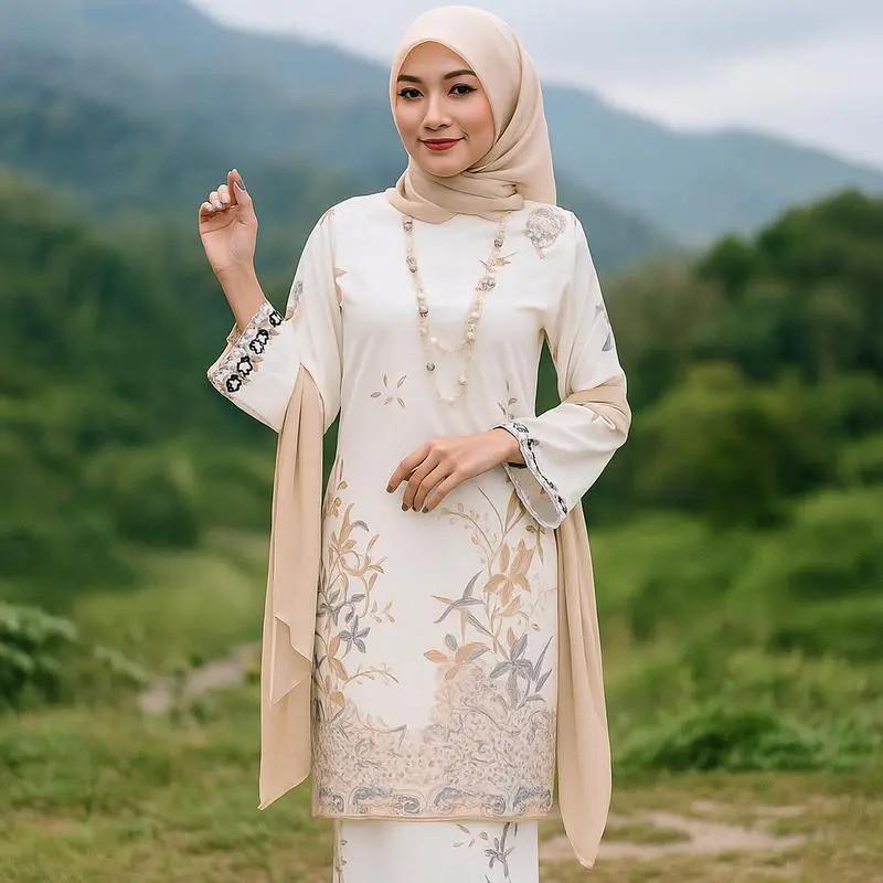 New! Exclusive Batik Kurung XS-4XL Raya 2026 Modern Style Muslimah Blouses for Family Gatherings and Daily Celebrations