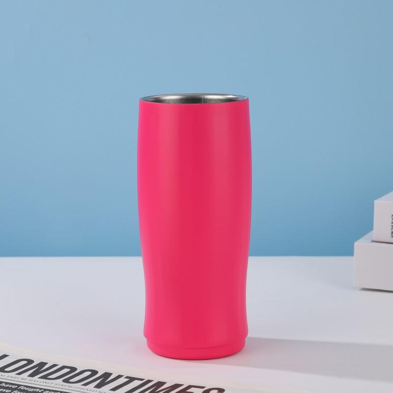 304 Stainless Steel Vacuum Insulated Travel Mug 20oz Oval Car Cup Portable Thermos Office Outdoor Commute