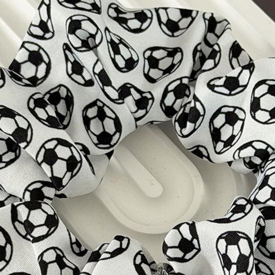 Women Hair Tie High Elasticity Football-Themed Design Hair Rope with 3D Soccer Pendant Ponytail Bun Sports Accessories
