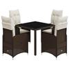 Vidaxl 5-Cz. Garden Furniture Set With Cushions, Brown, Poly Rattan