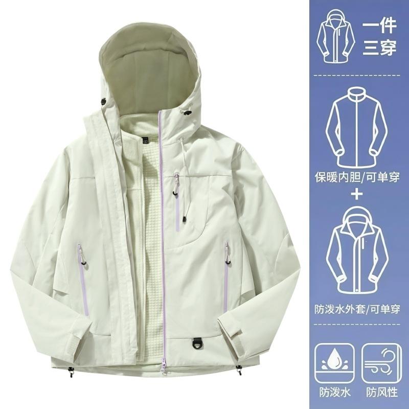 Empty mountain rain hard shell jacket women's new windproof waterproof warm three-in-one mountaineering jacket