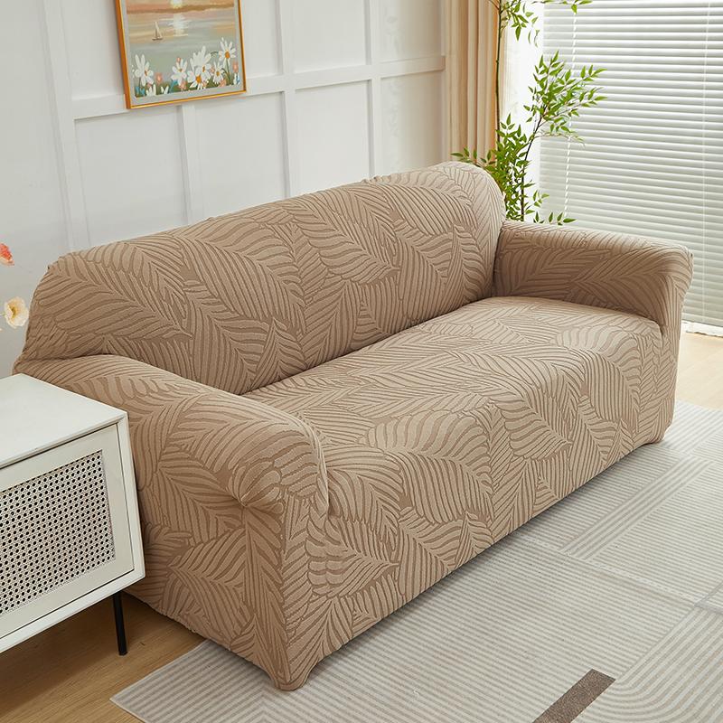1pc Jacquard Sofa Slipcover Big Leaves Pattern Elastic Fitted Sofa Couch Protector Washable Sofa Covers for Sectional Sofachair