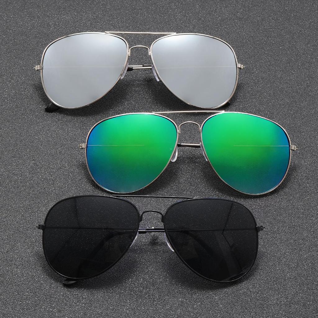 Men's Polarized Blue Sunglasses - Korean Style Polygonal Metal Frame for Driving & Beach Travel