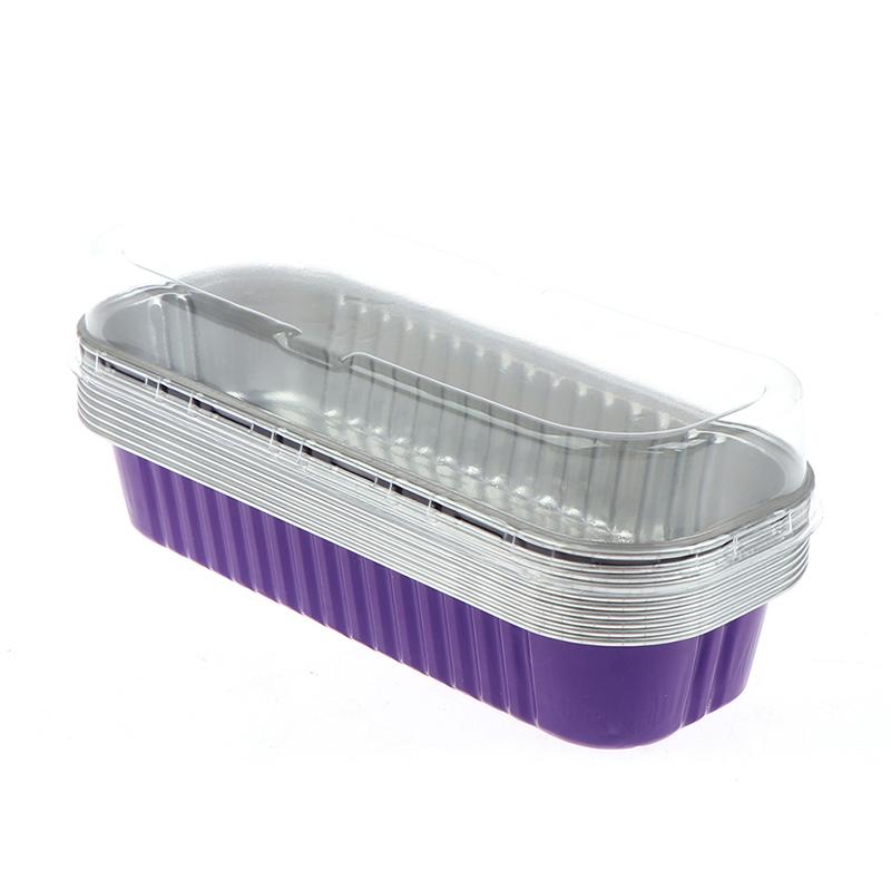 Home Kitchen Foil Cake Boxes Aluminum Foil Cup Cake Pans Golden/White/Blue/Pink/Red Covered Pudding Boxes 10PCS