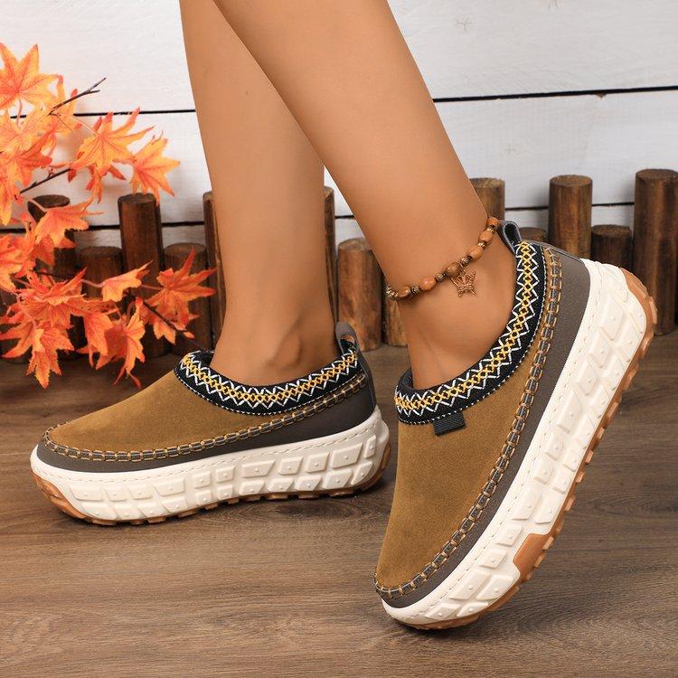 

Женские осенне-зимние туфли 2024 года из бархата, теплые, на толстой подошве, с каблуком-мешком, короткие, из хлопка, Mao Mao 41