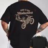 BORN TO RIDE Motocross Off-Road Motorcycle T-Shirt Back Print Men's Short Sleeve O-neck Casual