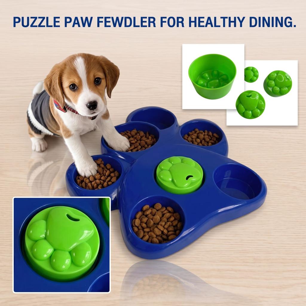 Dog Slow Feeder Puzzle Bowl - Interactive Dispensing Toy for Foraging, Slow Eating and Training
