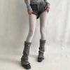 Cotton Material Tights Ribbed Texture Thigh High Stockings Essential Leggings