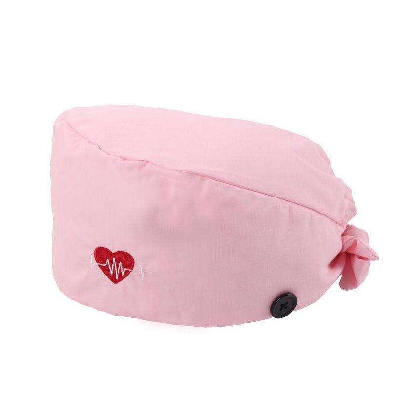

Удобная хлопковая хирургическая шапочка с влагопоглощающей регулируемой посадкой Pink