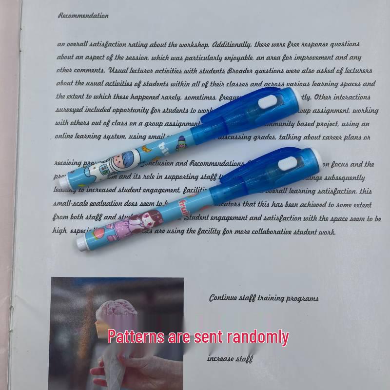 Douyin UV Light Invisible Ink Pen - Secret Message Magic Marker Round Tip