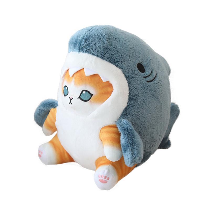 8 Soorten Zittende Bruine Grijze Kawaii Kat Pluche Speelgoed Gevuld Cosplay Haai Koe Cartoon Dier Pluche Schattig Verjaardagscadeau 22cm