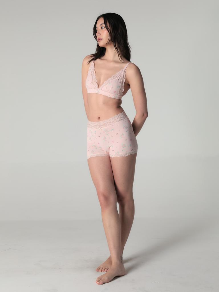 GLOWNY Allure Lace Boyshorts (Pink Bouquet)