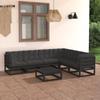 Day and Night - Day and Night 7-piece Garden Furniture Set with Black Pine Wood Cushions
