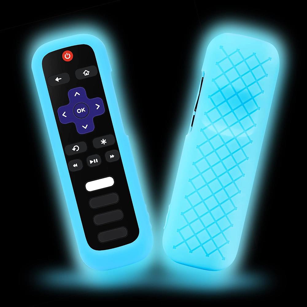 

Suitable for Roku remote control cover anti slip and anti drop TCLRC280 luminous silicone protective cover синий