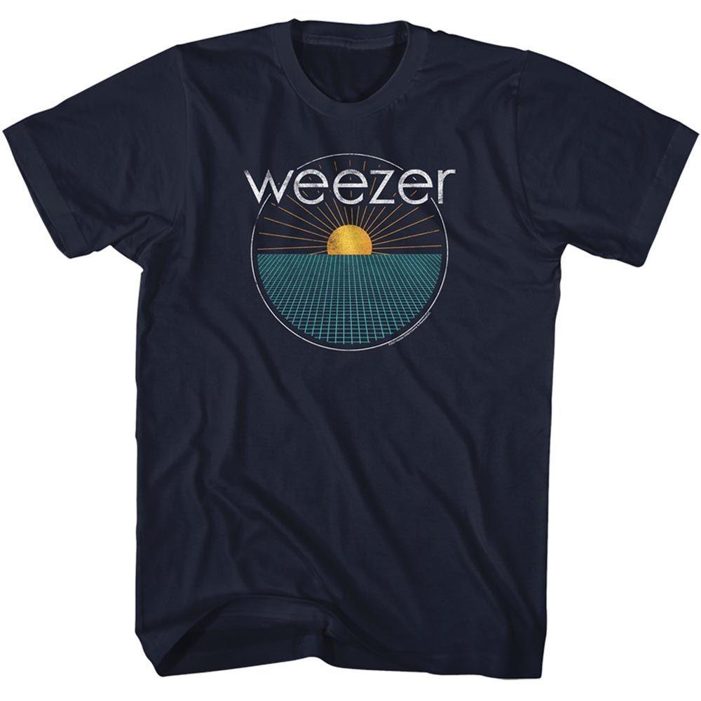 Weezer Sun Rays Navy Alternative Rock Music Band Shirt